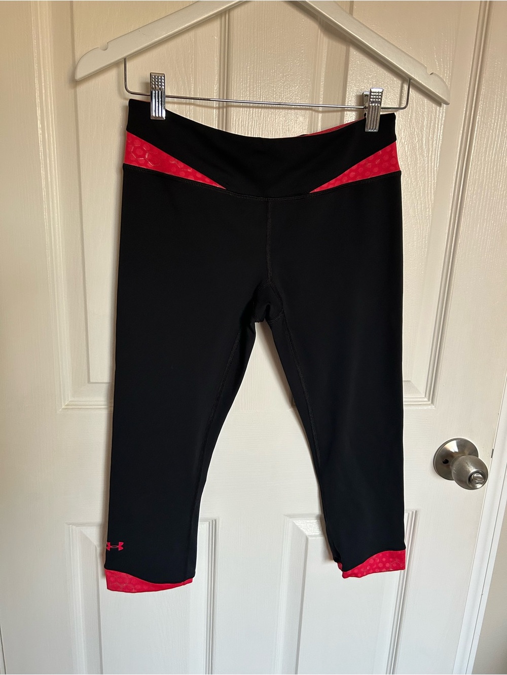 Under Armour Black Capri Leggings with Pink Accents